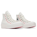 Converse Chuck Taylor All Star Lift Platform High Embroidered Hearts White A01599C