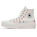 Converse Chuck Taylor All Star Lift Platform High Embroidered Hearts White A01599C